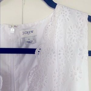 J.Crew White Scallop with eyelet detail dress